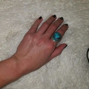 Genuine Turquoise and sterling silver ring